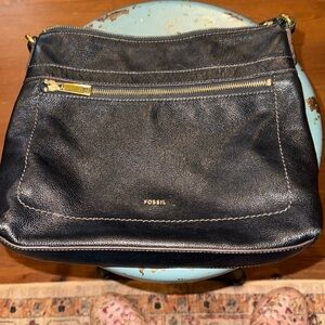 Fossil Brown Cow Hide Leather Shoulder Crossbody Adjust Strap SHB2175. (BT 2)